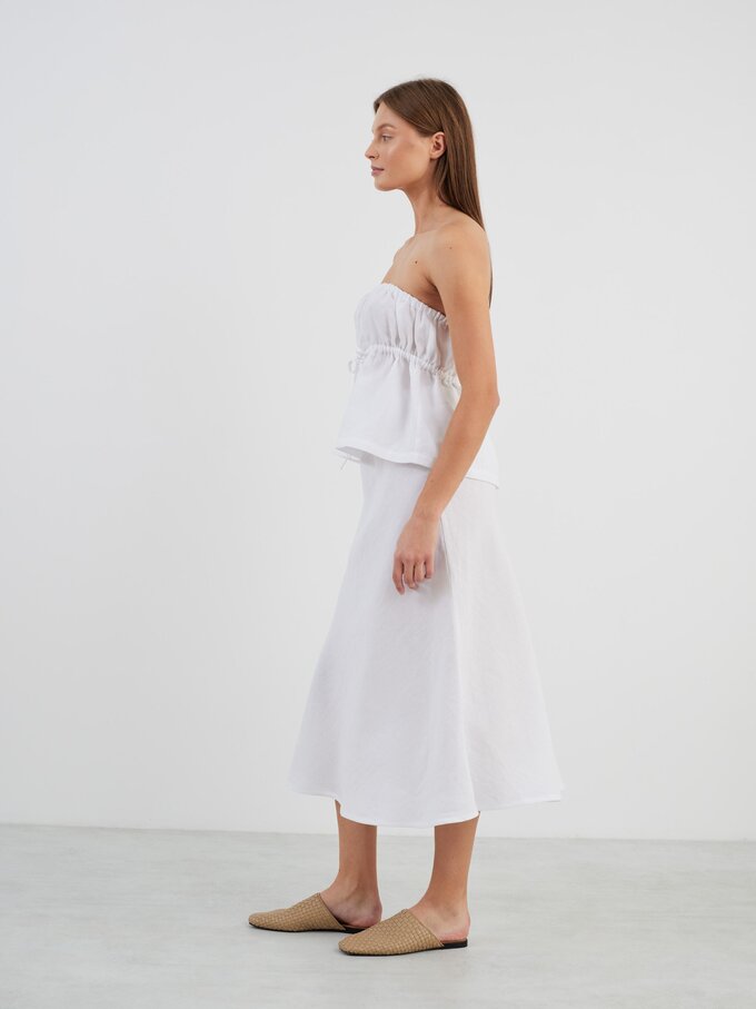 Image 3 of BARLEY Linen Midi Skirt in White from Love and Confuse