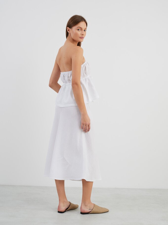 Image 5 of BARLEY Linen Midi Skirt in White from Love and Confuse