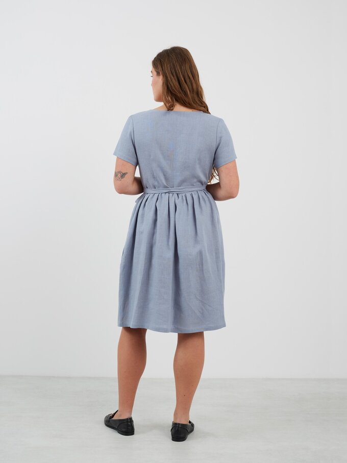 Image 6 of FLORA Linen Wrap Dress in Vista Blue from Love and Confuse