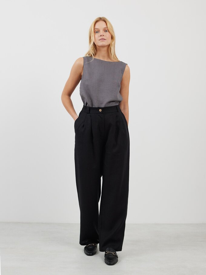 Image 5 of JAMES Linen Tailored Pants in Black from Love and Confuse