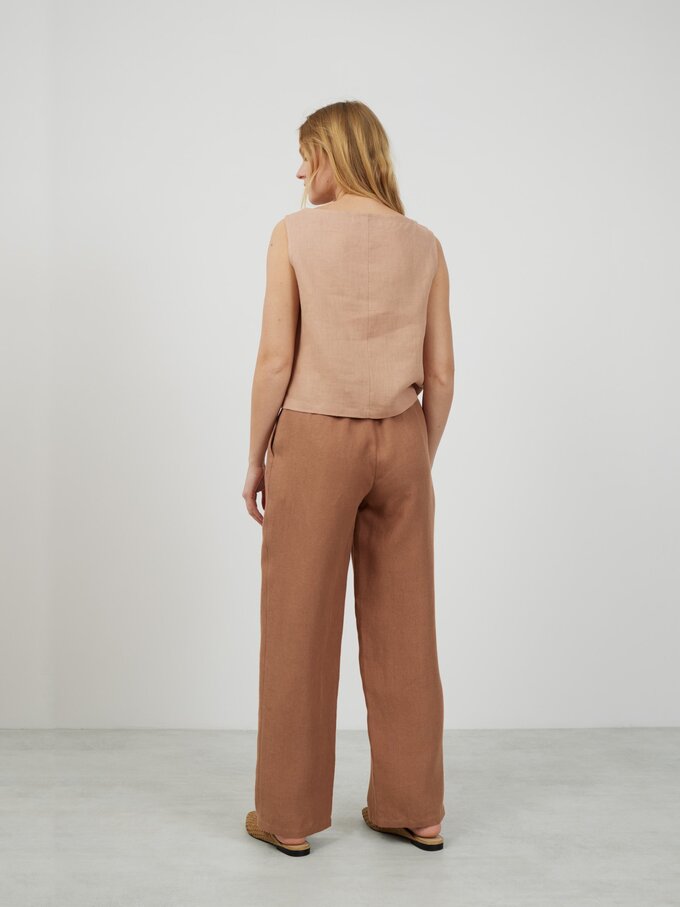 Image 4 of JAMES Linen Tailored Pants in Heavy Brown from Love and Confuse