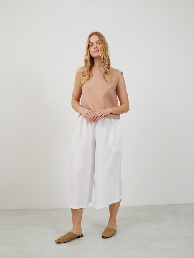 Image 2 of JAYDEN Linen Culottes in White from Love and Confuse