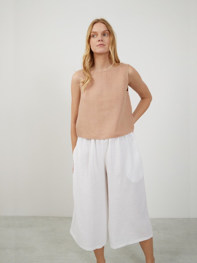 Image 3 of JAYDEN Linen Culottes in White from Love and Confuse