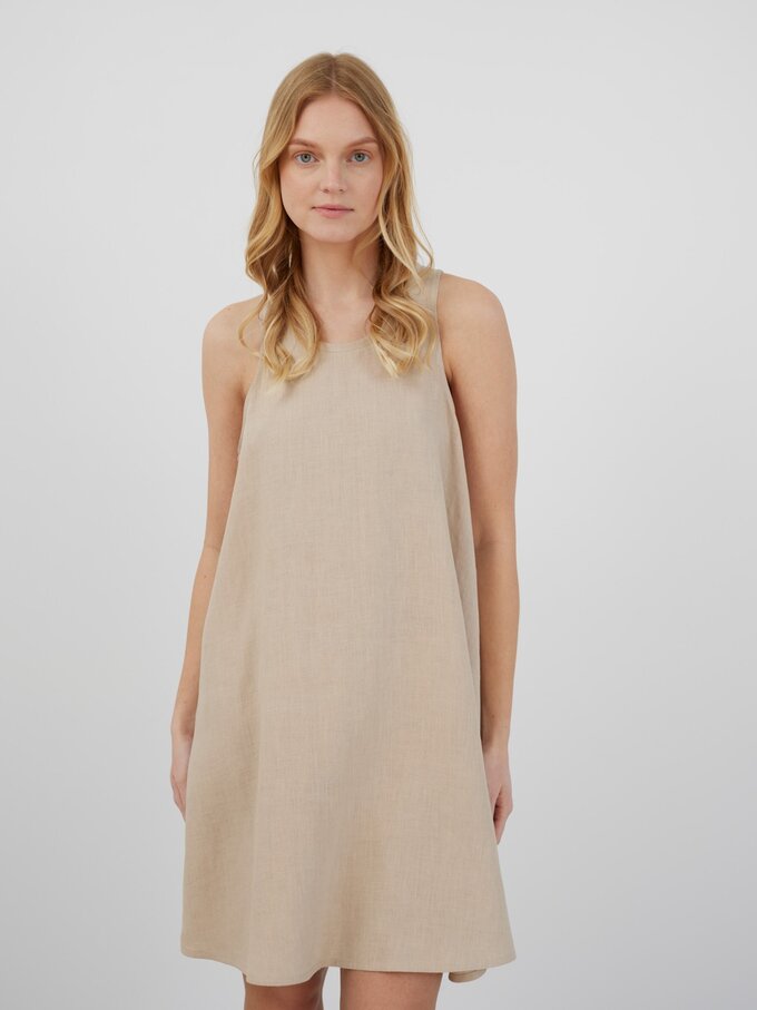 Image 4 of LILY Linen Shift Dress in Beige from Love and Confuse