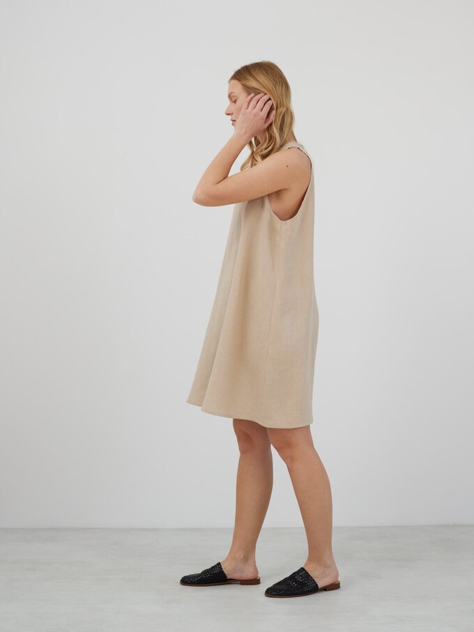 Image 5 of LILY Linen Shift Dress in Beige from Love and Confuse