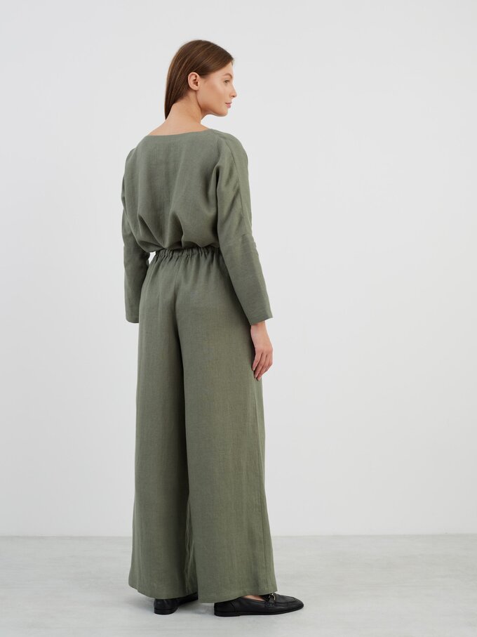 Image 6 of LUCAS Wide Leg Linen Pants in Sage Green from Love and Confuse