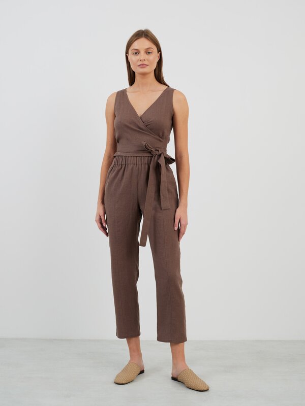 Image 1 of OLIVER High Waisted Pants in Cocoa from Love and Confuse