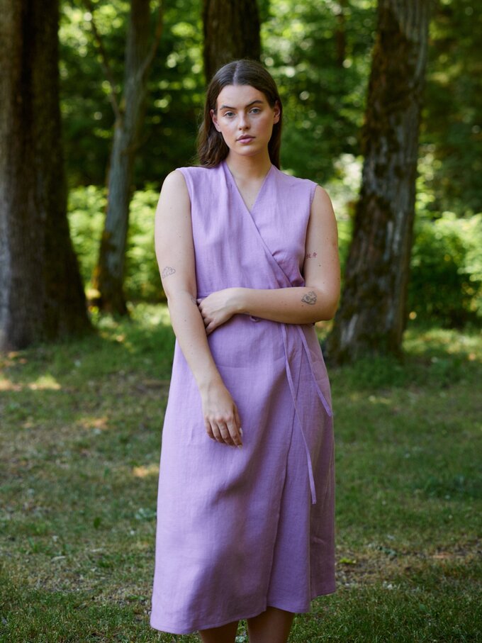 PIA Tie Waist Linen Midi Dress - Love and Confuse