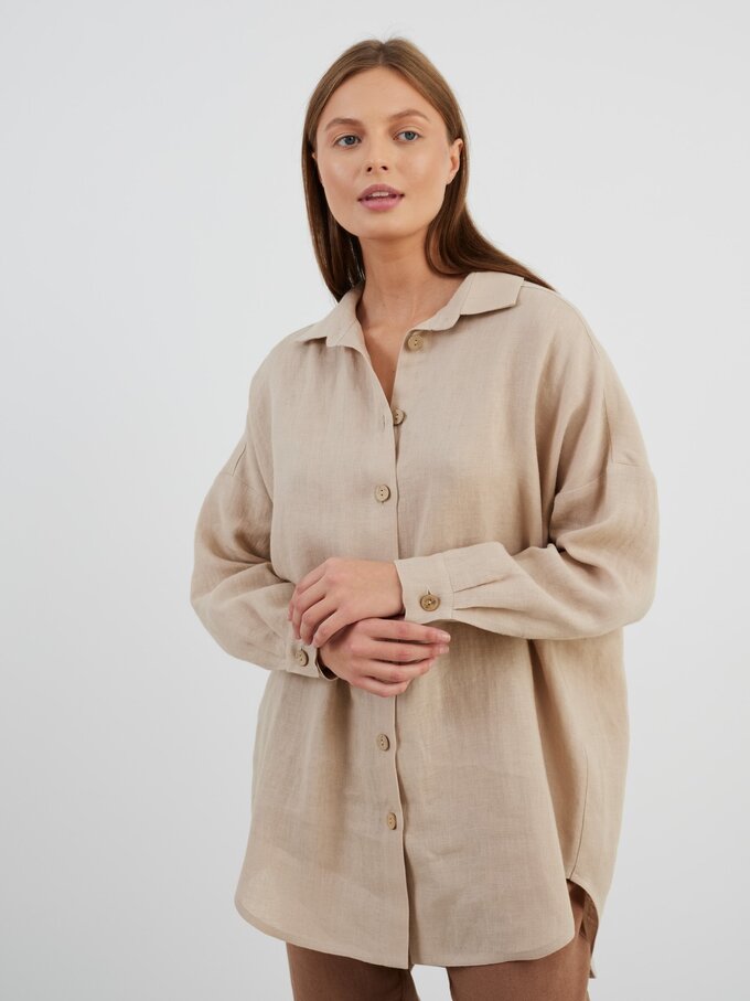 Image 1 of PINE Linen Shirt in Beige from Love and Confuse