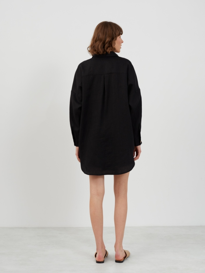 Image 5 of PINE Oversized Linen Shirt in Black from Love and Confuse