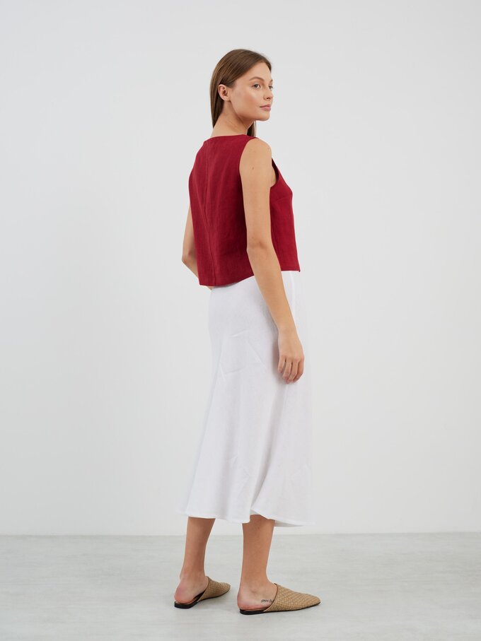 Image 5 of SONATE Linen Tank Top in Cherry Red from Love and Confuse