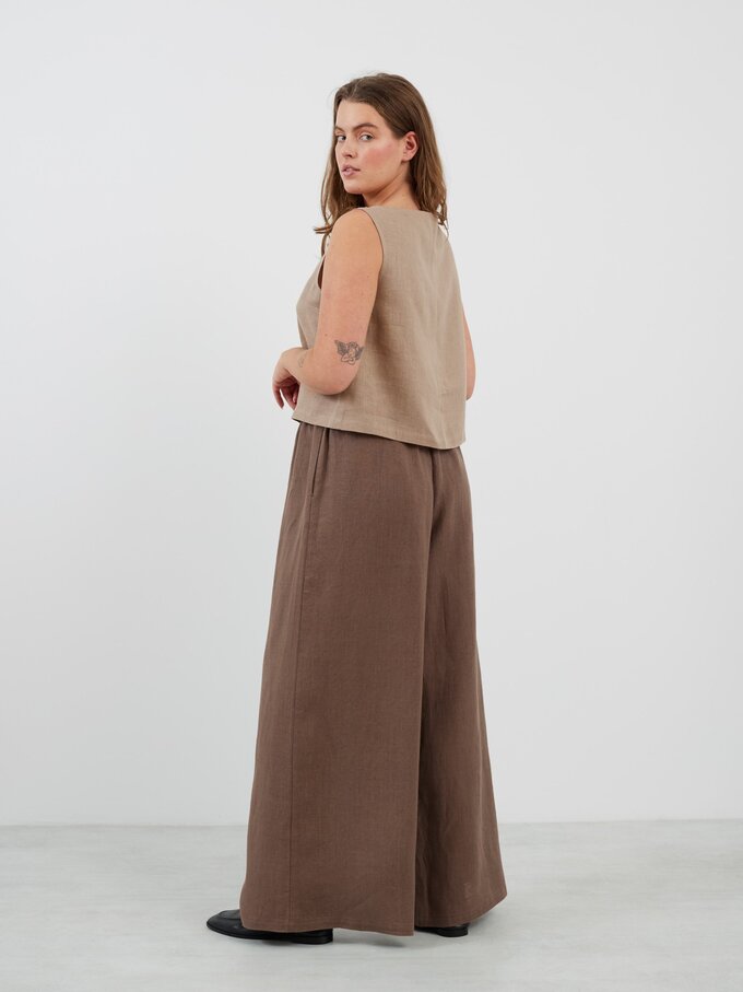 Image 5 of SONATE Linen Tank Top in Sand Brown from Love and Confuse