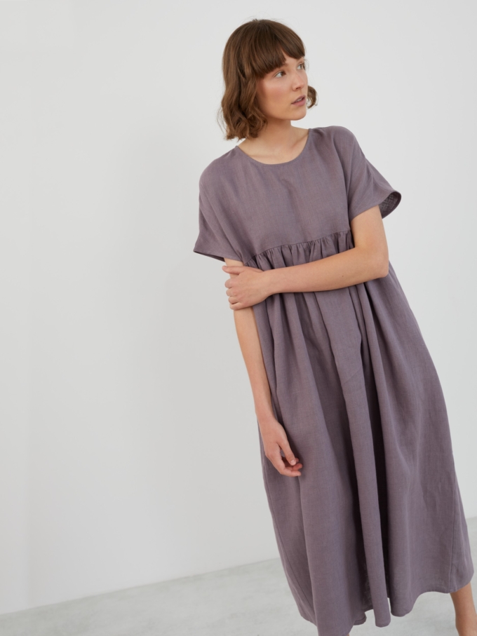 Image 2 of TULLIA Linen Midi Dress in Lavender Violet from Love and Confuse