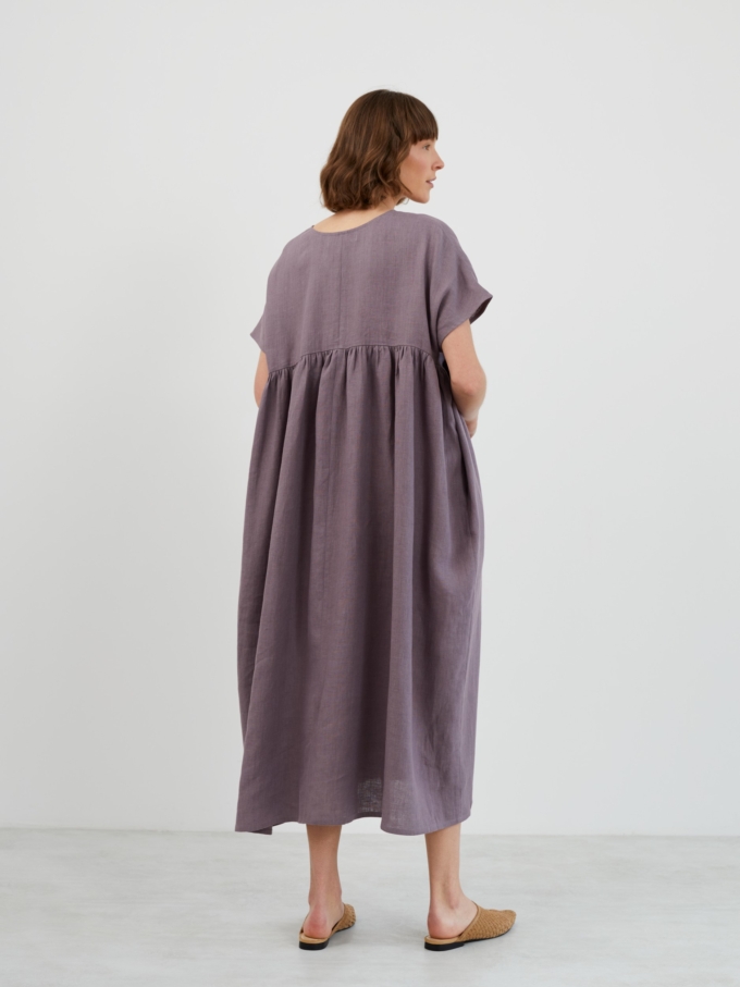 Image 5 of TULLIA Linen Midi Dress in Lavender Violet from Love and Confuse